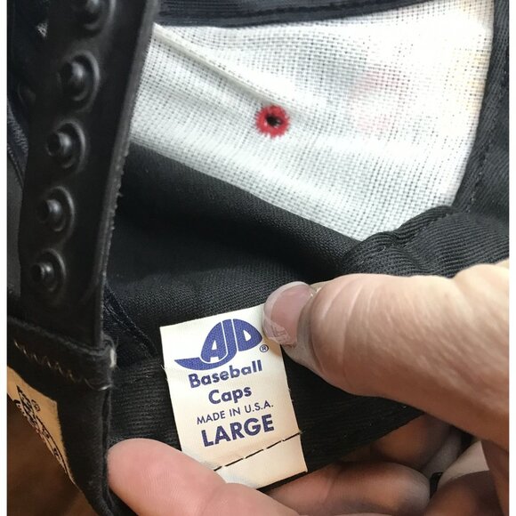 Vintage Snapback Hat Black & Red Davey Allison Signature NASCAR Adjustable Cap - Picture 8 of 10